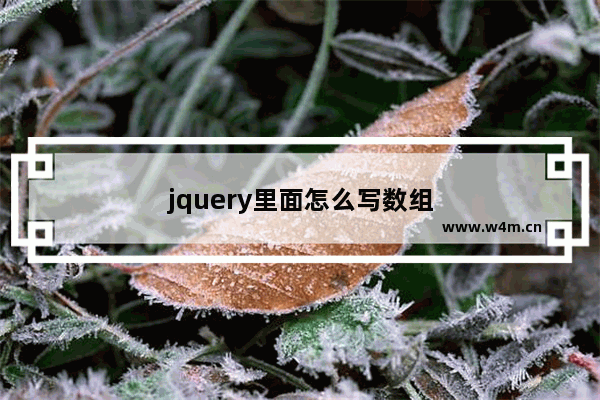 jquery里面怎么写数组