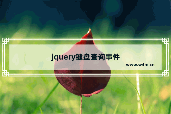 jquery键盘查询事件