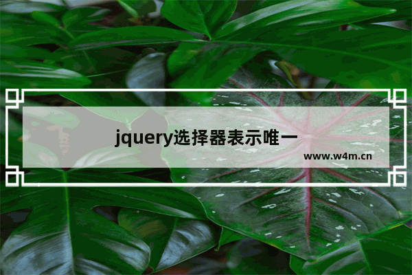 jquery选择器表示唯一