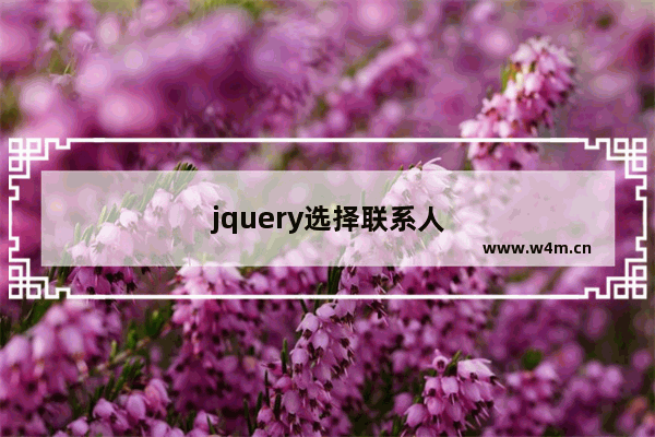 jquery选择联系人