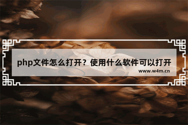 php文件怎么打开？使用什么软件可以打开php文件