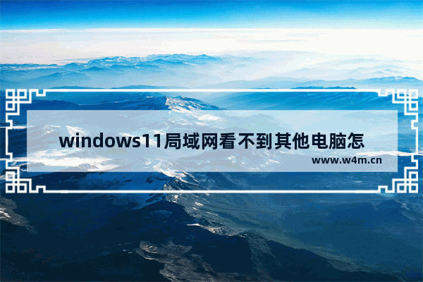 windows11局域网看不到其他电脑怎么办 windows11局域网看不到其他电脑解决办法