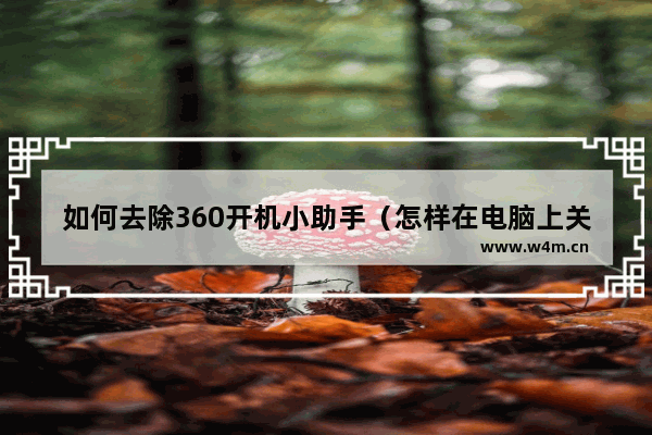 如何去除360开机小助手（怎样在电脑上关闭360开机小助手）