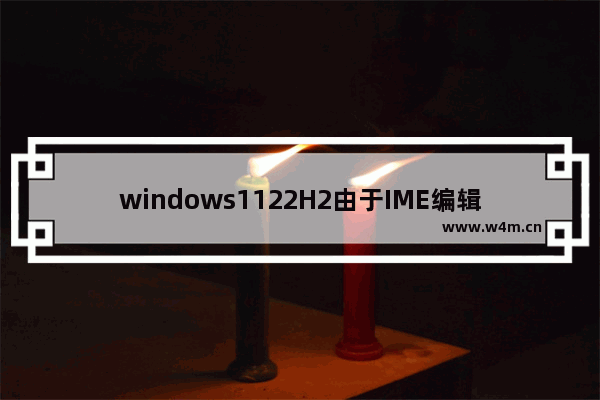 windows1122H2由于IME编辑器导致相关应用冻结怎么解决 windows1122H2由于IME编辑器导致相关应用冻结解决办法