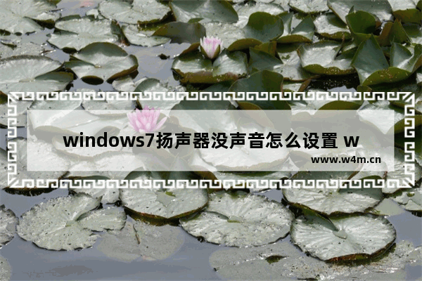 windows7扬声器没声音怎么设置 windows7扬声器没声音设置方法