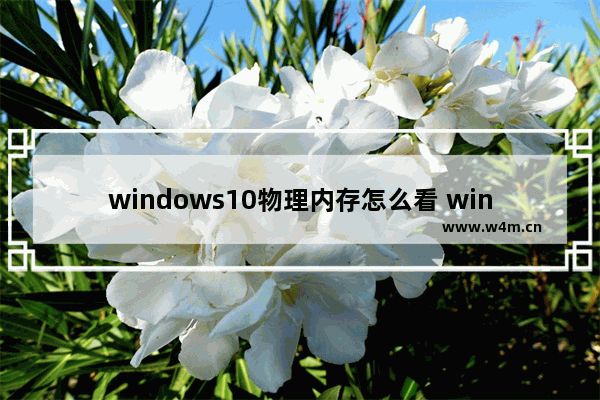 windows10物理内存怎么看 windows10物理内存查看方法