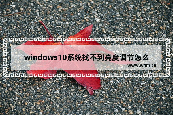 windows10系统找不到亮度调节怎么办 windows10系统找不到亮度调节解决方法