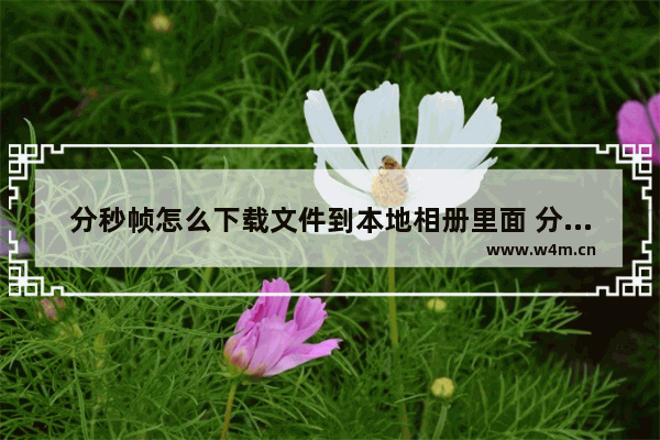 分秒帧怎么下载文件到本地相册里面 分秒帧怎么下载文件到本地相册里面问题解析