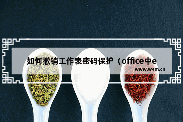 如何撤销工作表密码保护（office中excel撤销保护密码的方法）