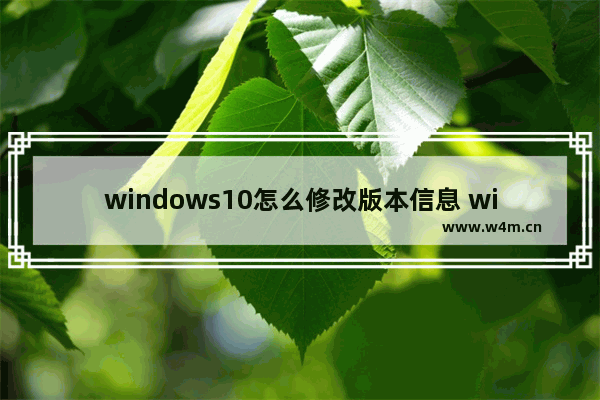 windows10怎么修改版本信息 windows10如何修改版本信息