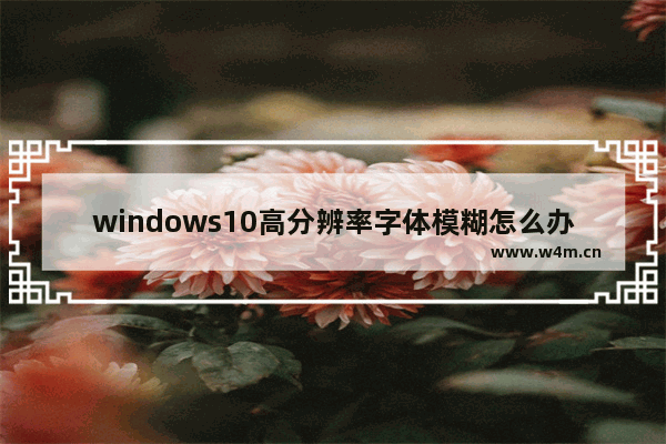 windows10高分辨率字体模糊怎么办 windows10高分辨率字体模糊解决方法