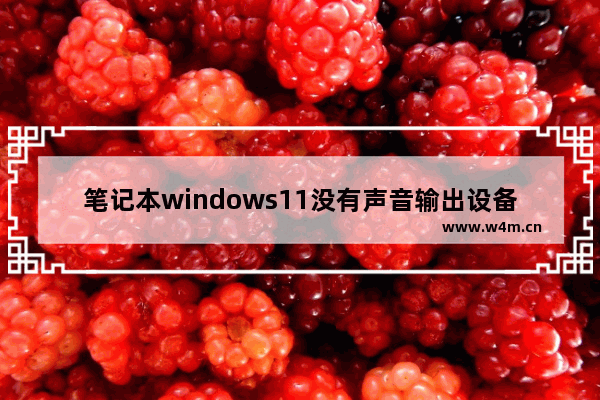 笔记本windows11没有声音输出设备怎么回事 笔记本windows11没有声音输出设备问题解析