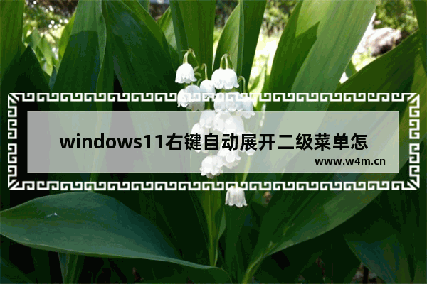 windows11右键自动展开二级菜单怎么设置 windows11右键自动展开二级菜单设置方法