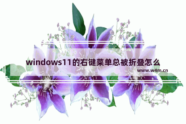 windows11的右键菜单总被折叠怎么办 windows11的右键菜单总被折叠问题解析