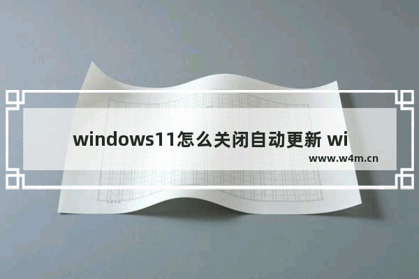 windows11怎么关闭自动更新 windows11如何关闭自动更新