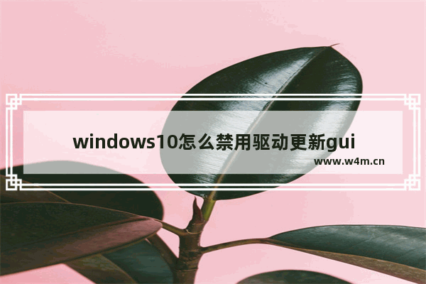 windows10怎么禁用驱动更新guid windows10如何禁用驱动更新guid