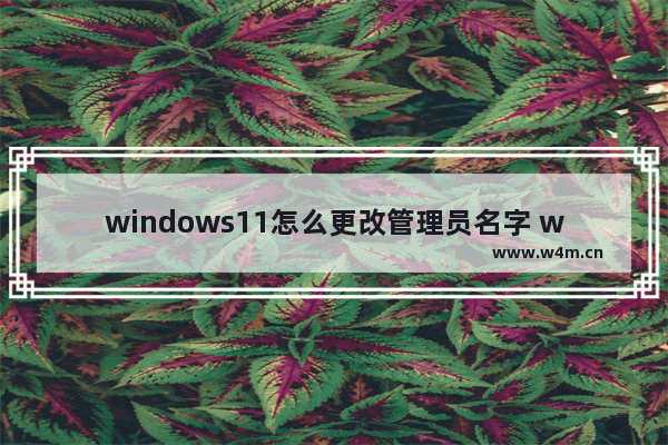 windows11怎么更改管理员名字 windows11管理员名字更改教程