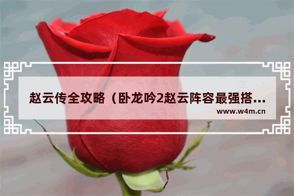 赵云传全攻略（卧龙吟2赵云阵容最强搭配）