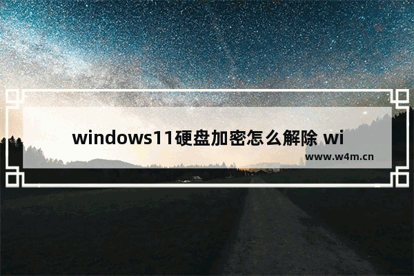 windows11硬盘加密怎么解除 windows11解除硬盘加密的方法