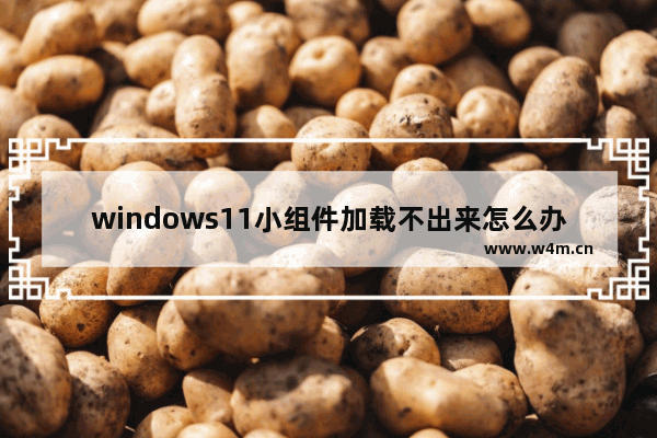 windows11小组件加载不出来怎么办 windows11小组件加载不出来解决办法