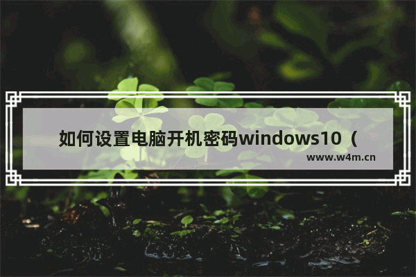 如何设置电脑开机密码windows10（W10系统设置登录密码的方法）