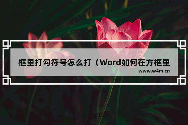 框里打勾符号怎么打（Word如何在方框里打钩）