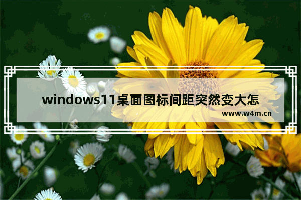 windows11桌面图标间距突然变大怎么恢复