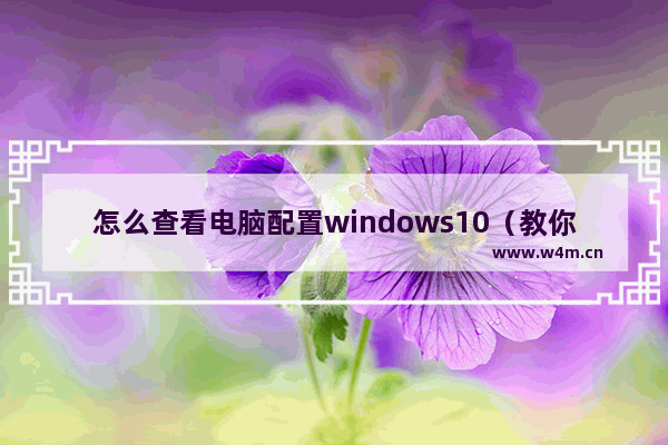 怎么查看电脑配置windows10（教你一招快速查看电脑配置）