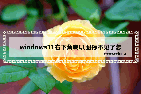 windows11右下角喇叭图标不见了怎么办 windows11右下角喇叭图标不见了解决方法