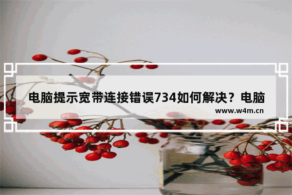 电脑提示宽带连接错误734如何解决？电脑提示宽带连接错误734的5种解决方法