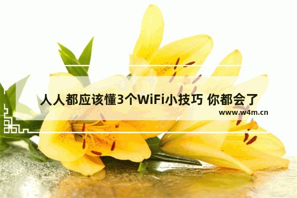 人人都应该懂3个WiFi小技巧 你都会了没？