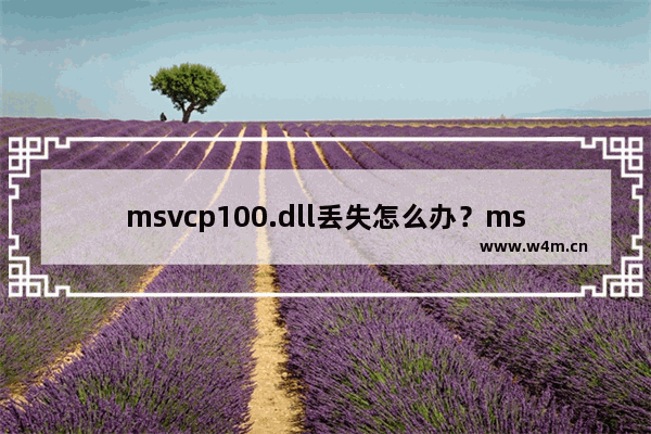 msvcp100.dll丢失怎么办？msvcp100.dll丢失修复解决方法