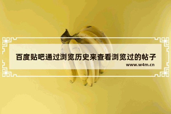 百度贴吧通过浏览历史来查看浏览过的帖子