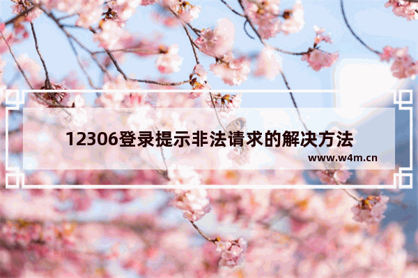 12306登录提示非法请求的解决方法