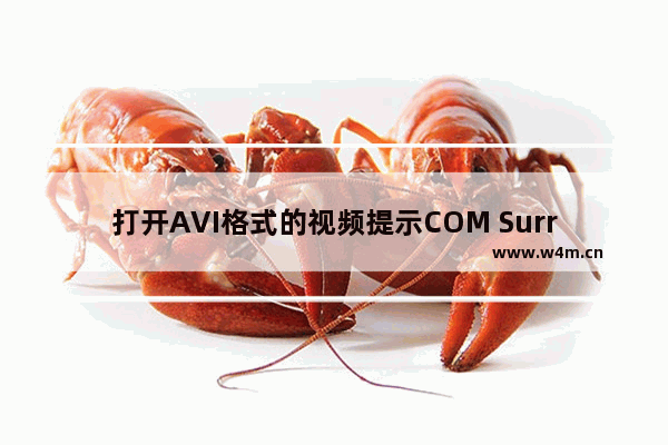 打开AVI格式的视频提示COM Surrogate已停止工作