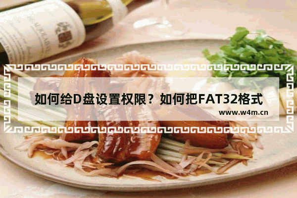 如何给D盘设置权限？如何把FAT32格式改成ntfs格式