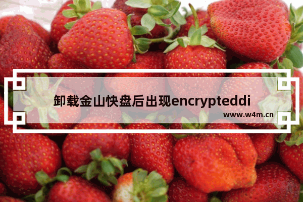 卸载金山快盘后出现encrypteddisk错误的解决办法详解