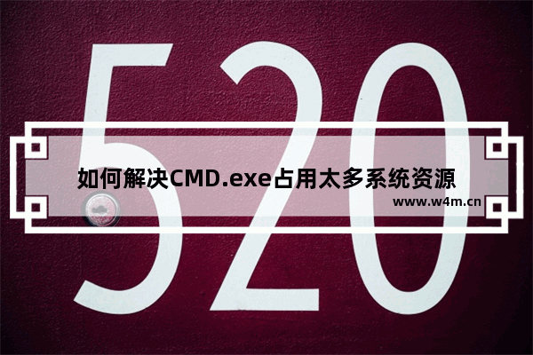 如何解决CMD.exe占用太多系统资源