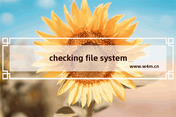 checking file system on是什么意思 这种问题如何解决