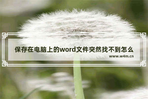 保存在电脑上的word文件突然找不到怎么办？该如何找回来