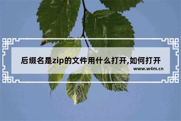 后缀名是zip的文件用什么打开,如何打开zip文件？