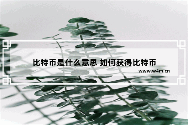 比特币是什么意思 如何获得比特币