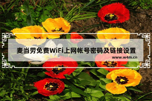 麦当劳免费WiFi上网帐号密码及链接设置的使用教程