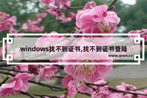 windows找不到证书,找不到证书登陆网络的解决方法