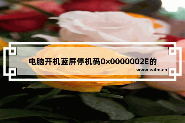 电脑开机蓝屏停机码0×0000002E的解决办法