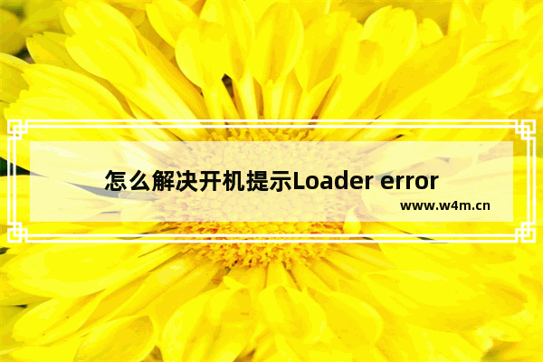 怎么解决开机提示Loader error 3？