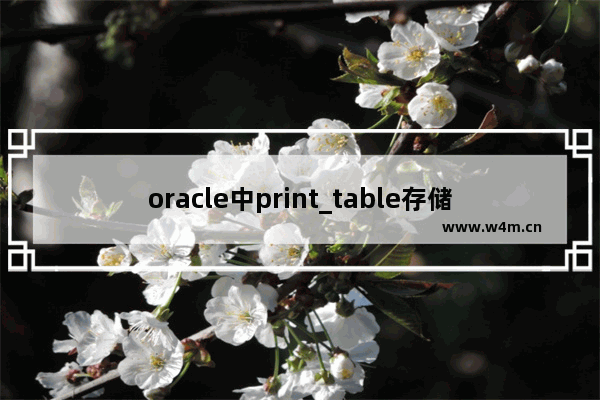 oracle中print_table存储过程实例介绍