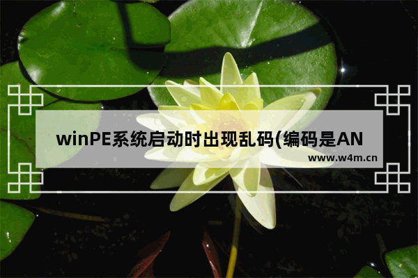 winPE系统启动时出现乱码(编码是ANSI)怎么办