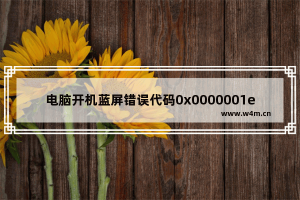 电脑开机蓝屏错误代码0x0000001e解决方法