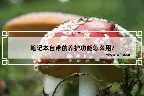 笔记本自带的养护功能怎么用?